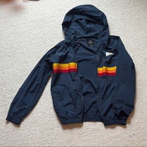 Ripcurl Navy Windbreaker with Rainbow Stripes